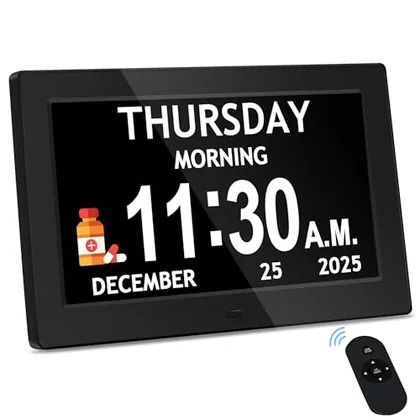 Flyruit Black+White Set - 10.1'' Dementia Clock for Seniors (2-Pack)